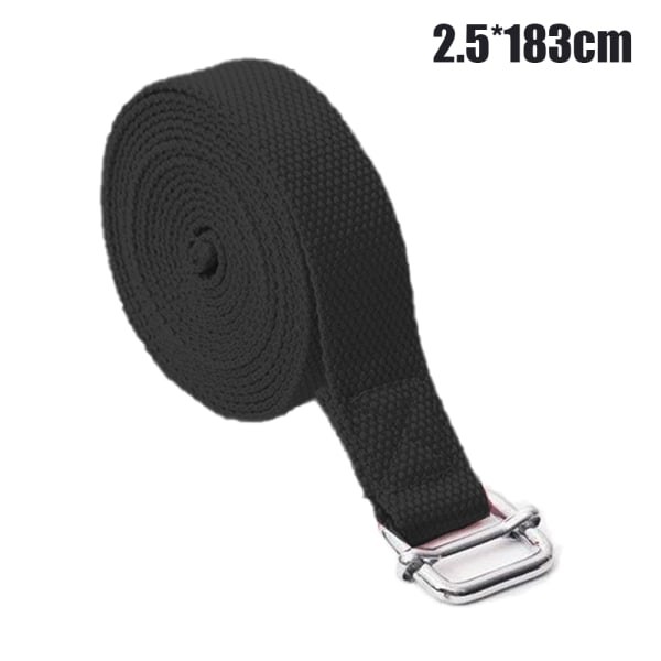Yoga Strap - Stretching loopar för träning, träning, förbättring 1,83m Svart