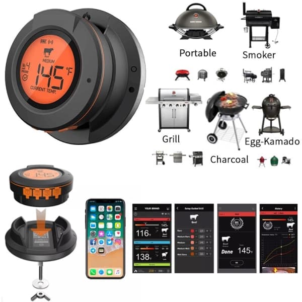 Utomhusgrill Smart trådlös grilltermometer Bluetooth