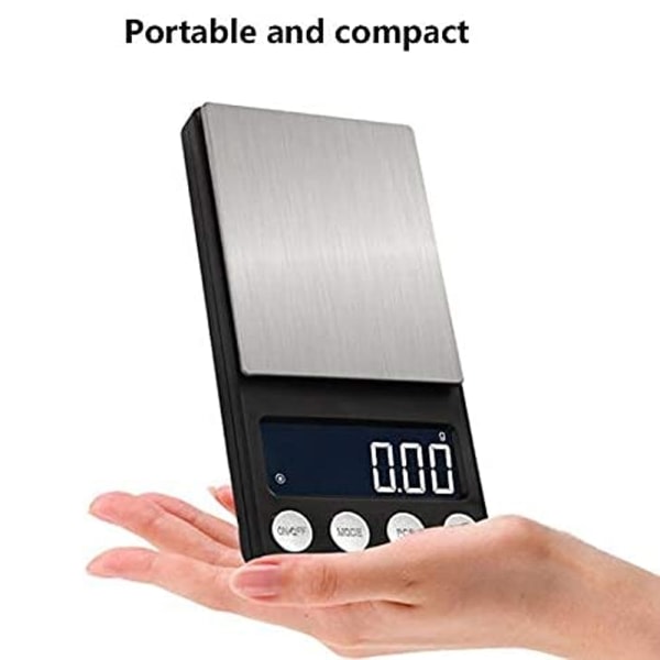 500/0,01g LCD-bakgrundsbelyst LCD-skärm med hög precision Digitalvåg 200g/0.01g
