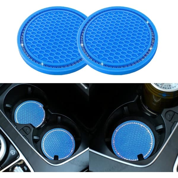 Bilkopphållare, 2-pack Universal Auto Anti-Slip Cup Håll blå