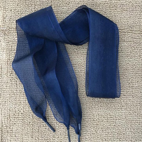 Skosnören Organza Band MÖRKBLÅT