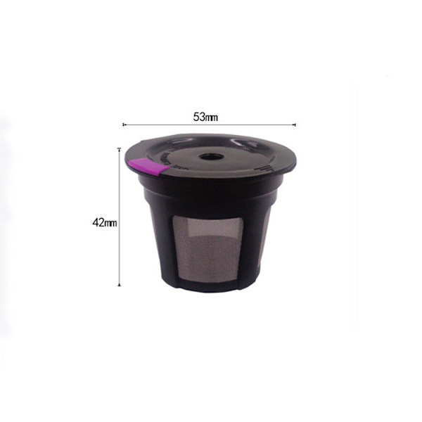 Universal påfyllningsbara kaffefilter för kaffebryggare med en servering, 3-pack återanvändbar, svart
