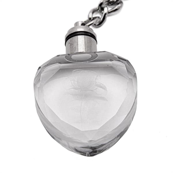 Nyckelring i Glas LED - Ros Transparent