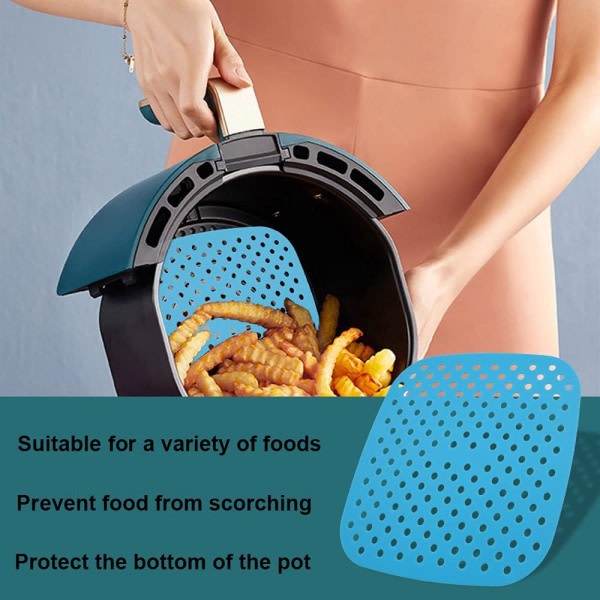 2 stycken återanvändbara Air Fryer-foder, 7,5" fyrkantig non-stick