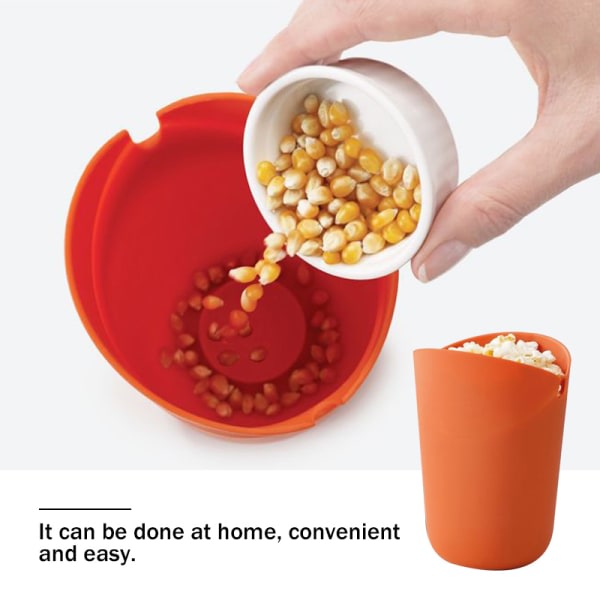Mikrovågsskål för hopfällbara popcorn orange