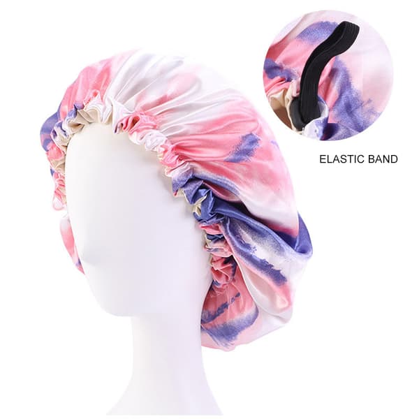 Tie-dye simulering silkes cap (rosa - vuxen 36cm)