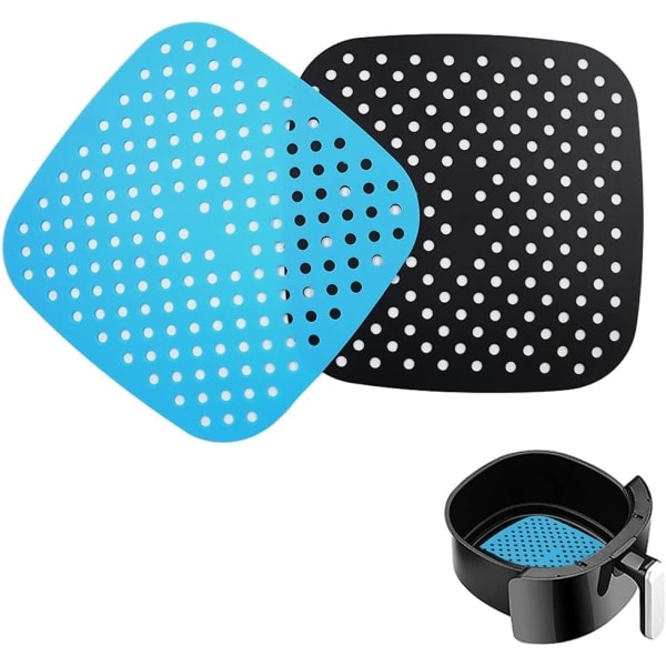 2 stycken återanvändbara Air Fryer-foder, 7,5" fyrkantig non-stick