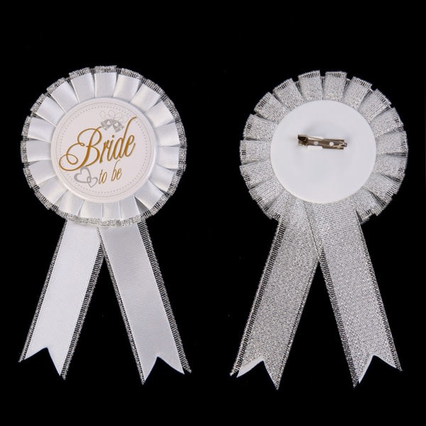 st/ set Bröllopsfest Tyll Spets Mantilla Badge Sash Rosett Bröllopstillbehör