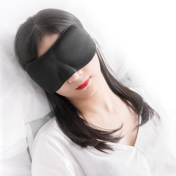 Sovmasker för män och kvinnor Justerbar mörkläggning Silk Sovögonmask Mjuk och bekväm ögonmask Svart