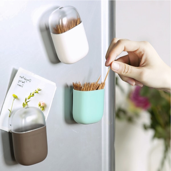 Magnetisk tandpetarehållare för kylskåp Mikrovågsugn .Tandpetare för hushållsbord