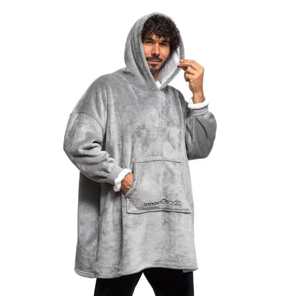 Mysig hoodie, överdimensionerad - unisex - grå grå