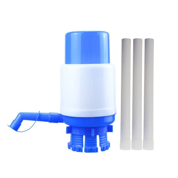 Vattenflaska Dispenser Pump Spigot Devices Manuell handpress White and blue