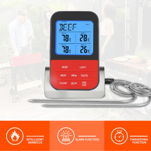 AsyPets Trådlös Vattentät BBQ Termometer Digital Matlagning Kött No.02