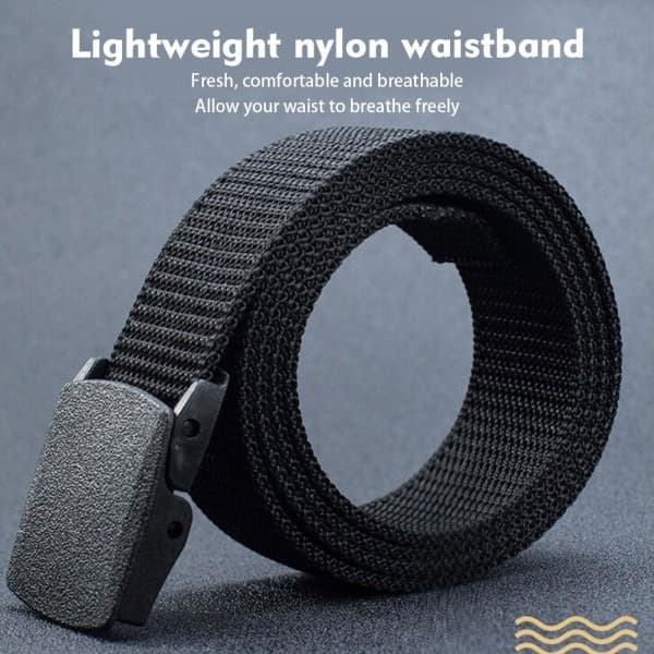 Nylon Herr Elastiska Nylon Taktiska Bälten För Jeans Byxor Rak svart one-size