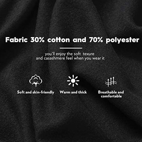 Stor mjuk Cashmere Silkeslen Pashmina Wrap Scarf för kvinnor-svart