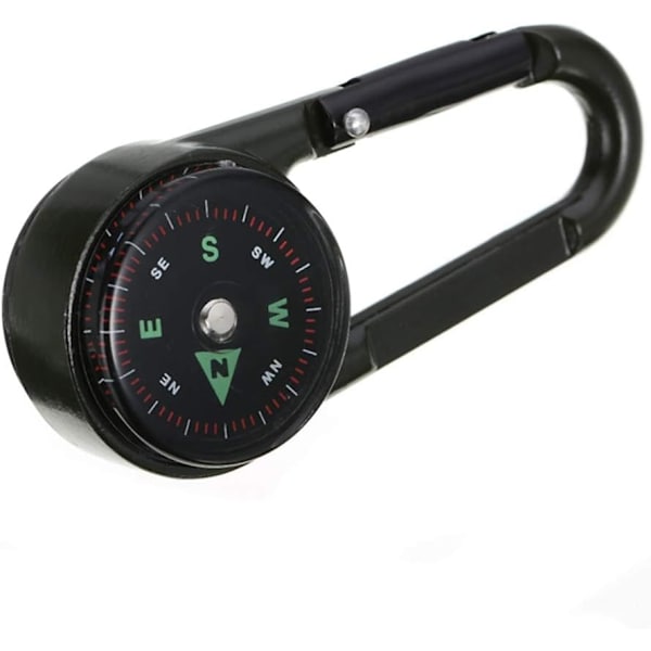 1st Camping Klättring Vandring Metall Multifunktionell Karbinhake Kompass Termometer Snap Hook Nyckelring