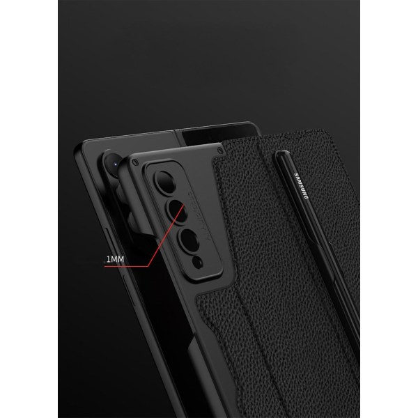 För Samsung Galaxy Z Fold 4 Case med S Pen-hållare järnhaltig