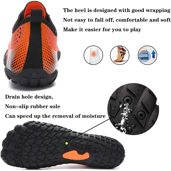 barfotasport vattensportskor strandskor orange 39EU） orange 39EU