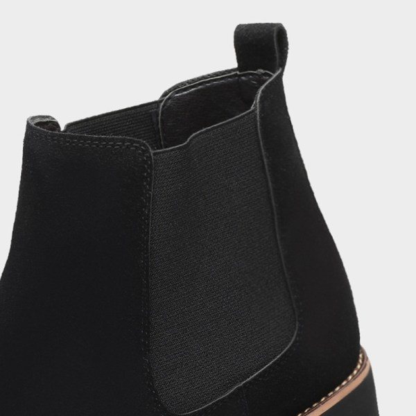 Varma vinterskor för män Casual Anti-slip Block Ankel Booties Svart 44