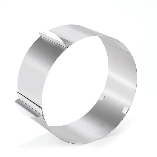 Justerbar tårtring - rostfritt stål - clips för fixering - robust springform, matt silver
