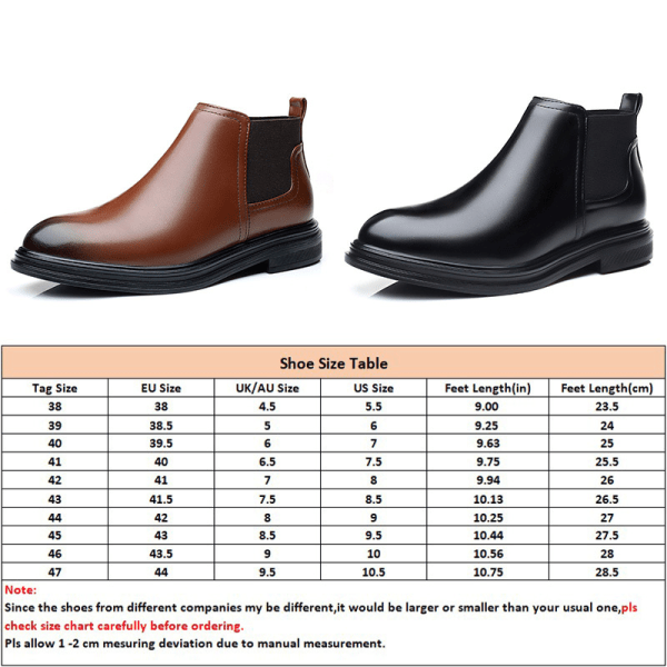 Herr Casual Pull On Chelsea Boot Walking Waterproof Dress Boots Svart 47