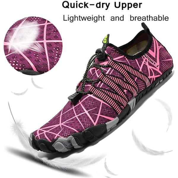 barfota sportvattensportskor strandskor Rose Red 37EU Rose Red 37EU