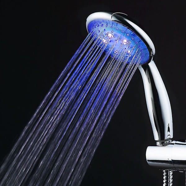 Ledduschhuvud Högtrycksduschhuvud med 7 färger LED-lampor i regnlägen Spara 40 % vatten silver