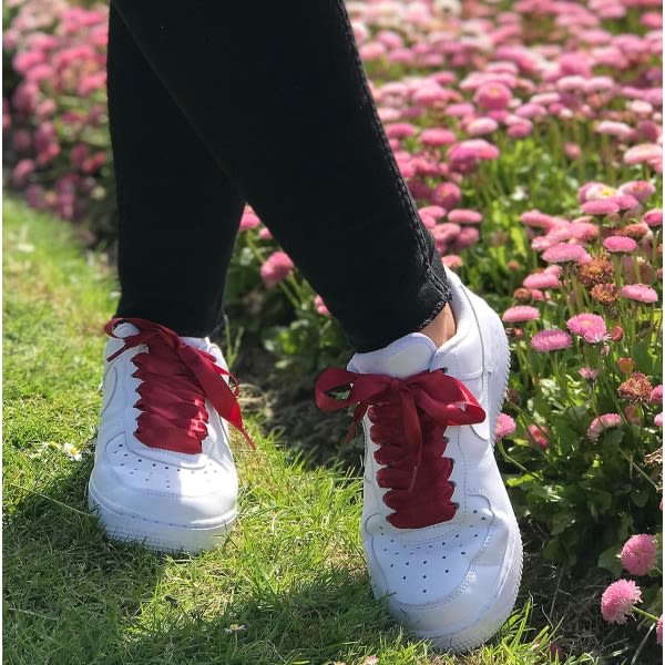 Silk Satin Skosnören red