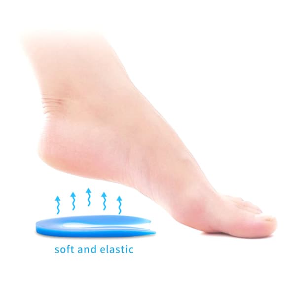 1 par silikon U-formad innersula Kudde Correction Heel Pad L