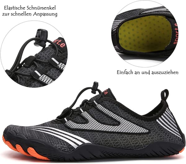 Strandskor, sportvattenskor yogaskor, (svarta) 45EU black 45EU