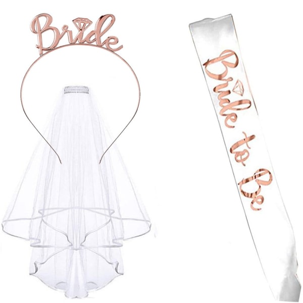 st Bachelorette Party Supplies Bride To Be Dekorationssatser Rose guld