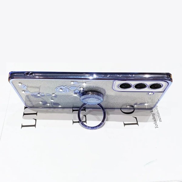 Case till Samsung Galaxy S23 - 360° Ringställ - Silikon - Case lutning blå