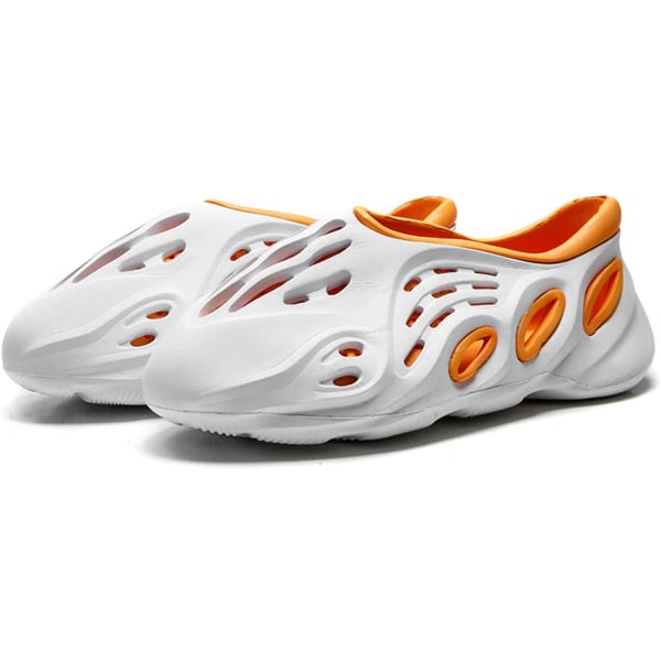 Damskor med hål för män ihåliga sandaler, vit orange, EU 38 white orange EU 38