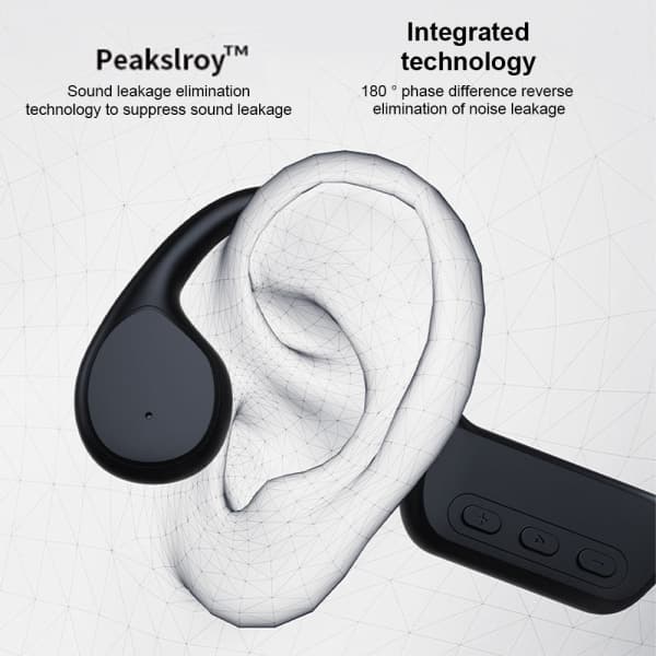 Bone Conduction Hörlurar - IPX8 vattentät simning black