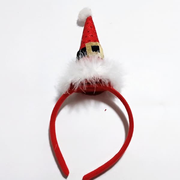 Feather Tomte Hat Pannband Paljetter Xmas Hat Hårband Jul Hatt Hårbåge