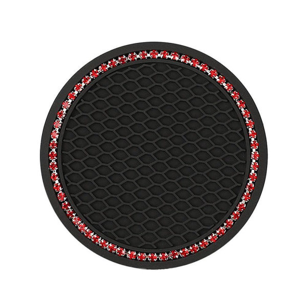 1/2 st Bil Golvmatta Vattenkopp Flaskhållare Anti-Slip Mat Silikon - 2 ST Svart Röd