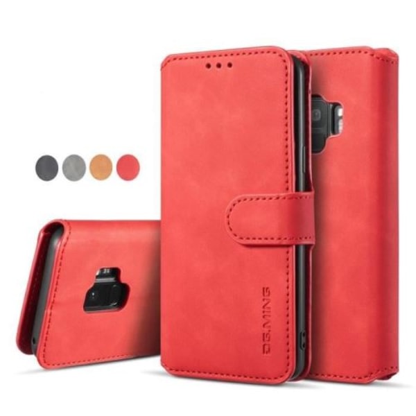 Galaxy S9 Case SM-G960F, Läder Flip Wallet Case med 3 kort S