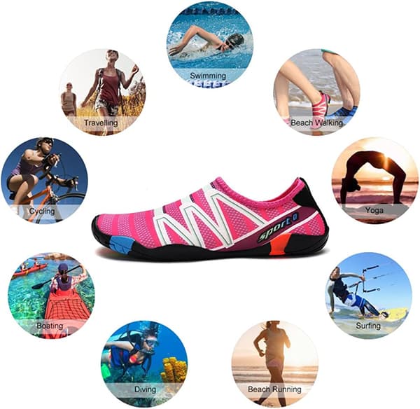 Strandskor, sportvattenskor yogaskor 35EU（rosa röda） rose red 35EU