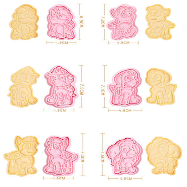 Cookie Cutter, 6 konditorivaror, set med plastskärare