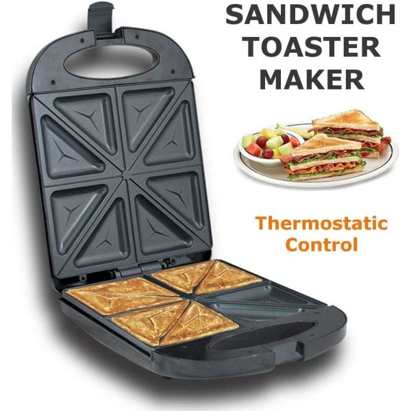 Smörgåsmaskin toastie, 1200 W 220V, 4 skivor Dual Toast Grill Non Stick Våffelmaskin