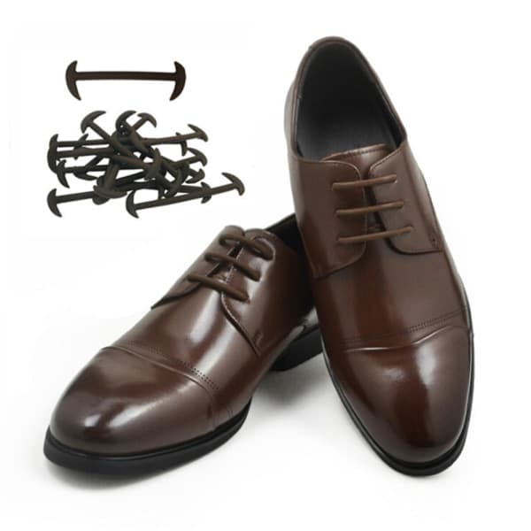 12 st Elastisk fri bindning ingen slips Lazy silikon skosnörsklänning Sh Black