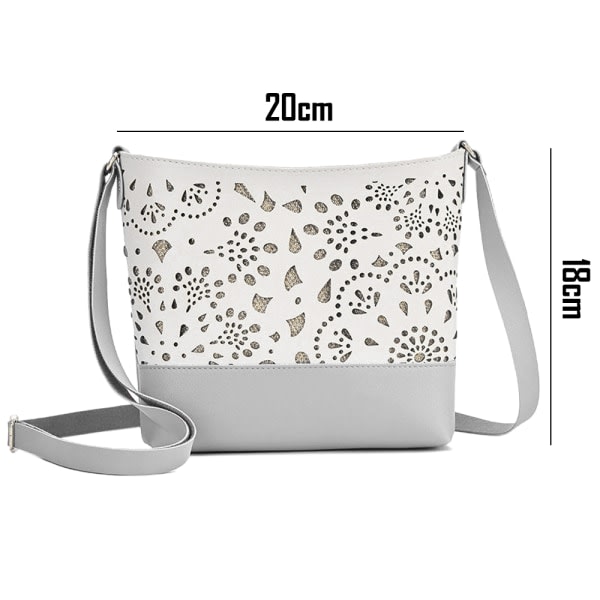 Ihålig messenger bucket bag mode matchande kontrastfärg gray