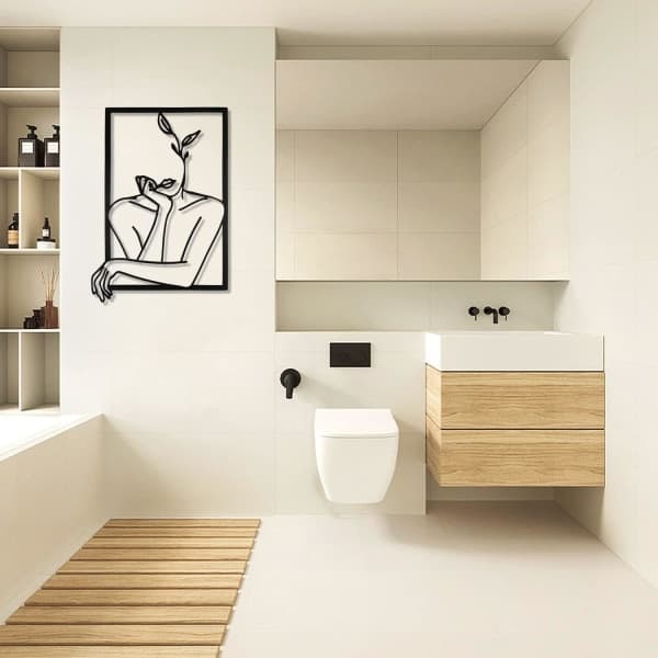Svart akryl väggkonst minimalistisk för sovrum badrum galleri