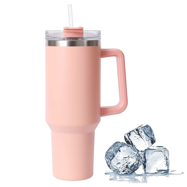 Ny design stil Tumblers-kopp med sugrör, lock och handtag, 1200 ml kaffekoppsmugg