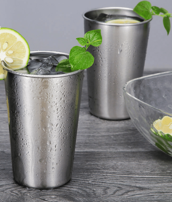 Stapelbara pintkoppar i rostfritt stål, 500 ml återanvändbara stålglas - 5-pack