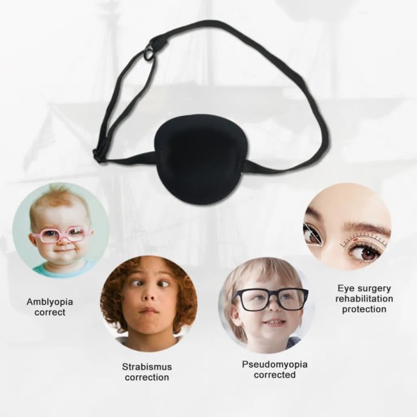 Ögonmask för barn Konkav mjuk skumkudde Justerbar längd Tvättbar ögonmask