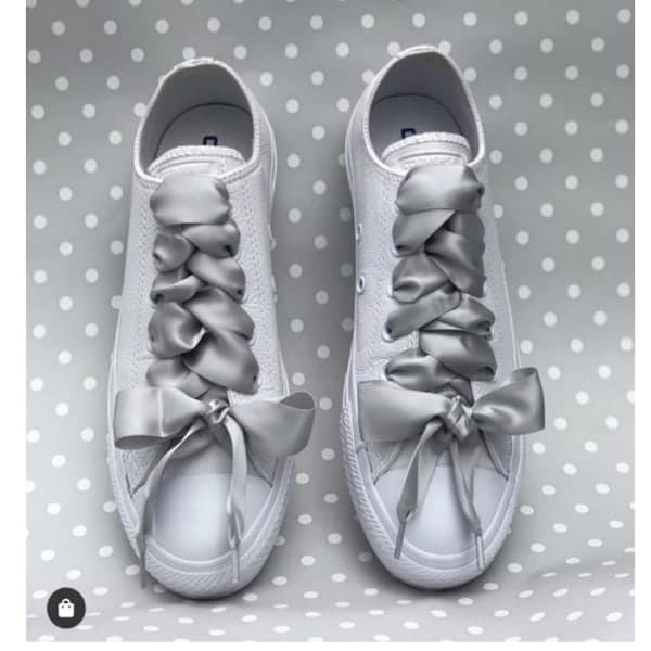 Silk Satin Skosnören Ash