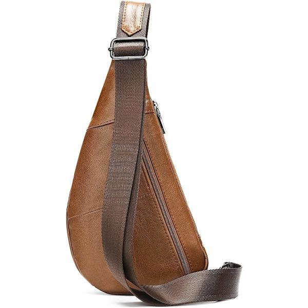 Axelremsväska i läder Crossbody Herr Dam Resor Utomhussporter, Ryggsäck