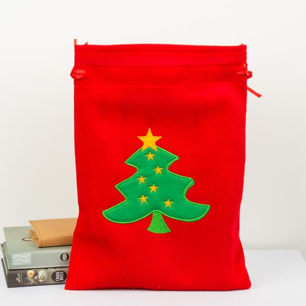 1ST Liten julklappspåse Guld sammetsbroderad present b
