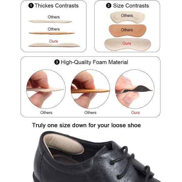 Hälgrepp Liner Insert for Shoes Too Big, Shoe Inserts Beige